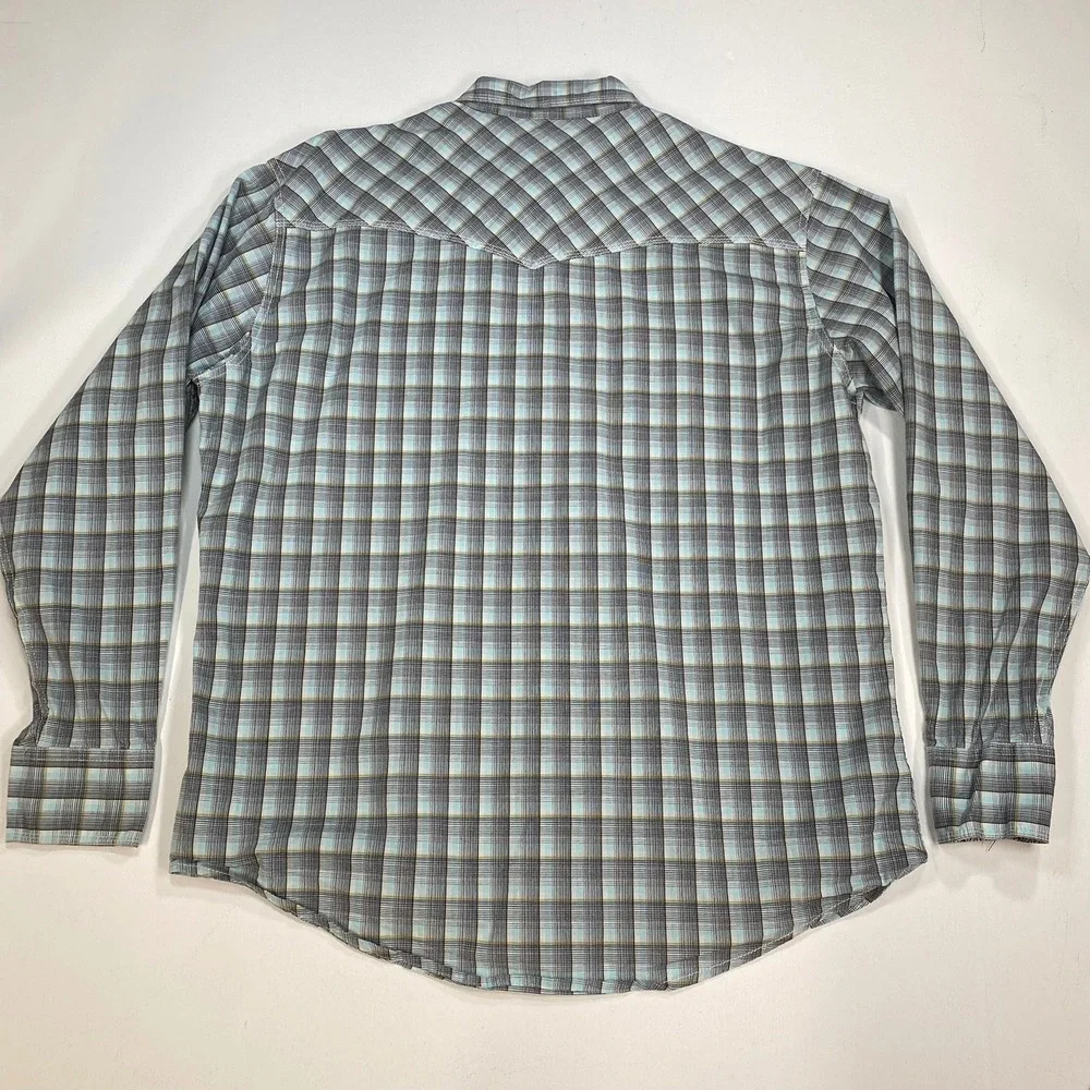 Wrangler 20X Competition‎ Men's Plaid Long Sleeve Snap Front Shirt XL